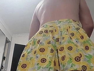Skirt and Cum Dildo