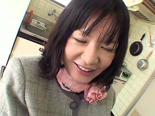 Mature Japanese black-haired with highly wooly poon Makiko Nakane having joy with a dude