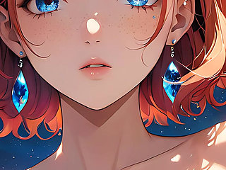 Voidgazer: a Beautiful Young Woman with Shimmering Cosmic Freckles