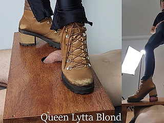 Queen Lytta Blond - Sexy Boots CBT Ep 6 - 2 Angles - CBT - Cock Trampling - Foot Domination - Foot Humiliation - Ballbusting - C
