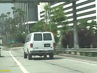 Busty teen picked up for her first bang-van gangbang
