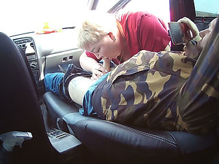 A friend gives me pleasure in the car