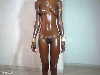 Dolcina's Perfect Skinny Black Body With Oily Tits Solo