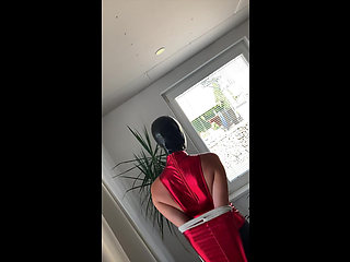 Armbinder high heels walking 1