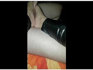 Mistress Darkshine Faux Leather Footjob - Sega Con Piedi