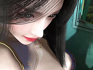 3D Hot Stepsister Teasing Her Big Dick Stepfather to Fuck Her Wet Pussy