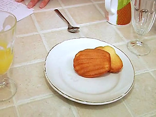 French Slut Deepthroating Before Getting Strapon Fucked