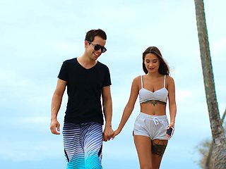 Alberto Blanco and Christian Clay pound Liya Silver's big naturals in a steamy threesome by the pool