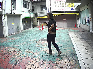 MILF in ultra low rise jeans outdoors..