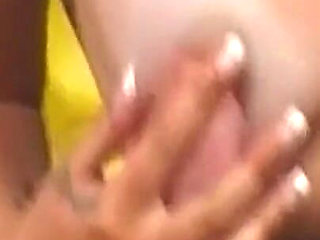 MILF Thong Tease Fingers Dripping Pussy with Huge BBC Dildo