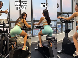 Brunette Big Ass Tease in Gym