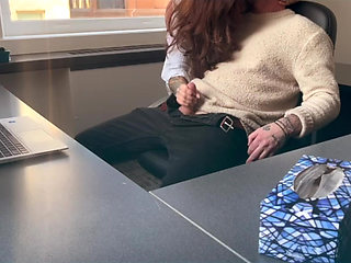She sucks and fucks boss to save her job