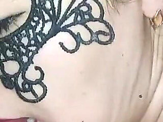Blowjob in Bathroom in Black Mask
