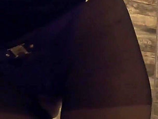 Ripped Pantyhose Pee Fetish - Blue Lingerie, Close-up Pussy Pee and Toilet Mess