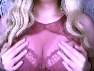 PeachyWhispering ASMR Playing with Big Tits, lens licking