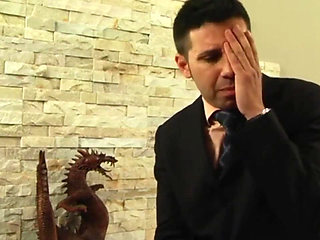 A mature woman fucks an insurance seller in her house