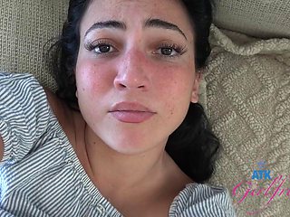 POV Mira Luv Cute Freckled Girlfriend Date: Rough Shaved Pussy Devoured in Sloppy Blowjob Before