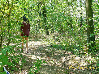 Changing wet clothes outdoor and desperate to pee