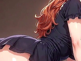 Busty Redhead Bends Over the Bed in a Tiny Black Dress Showing off Her Round Ass