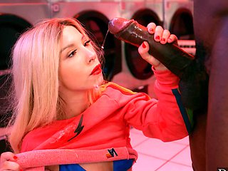 Skinny blonde Kenzie Reeves rides monster cock