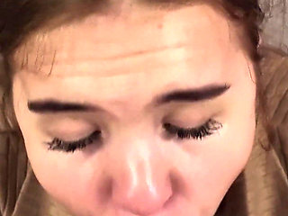 Skinny Girl with Meaty Pussy Sucks Cock