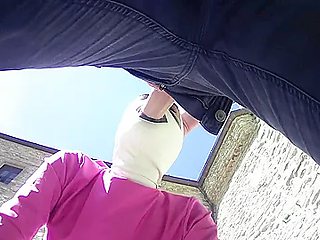 Amateur 2021 On Pink Outfit In Outdoor Blowjob And Masked Oral Creampie