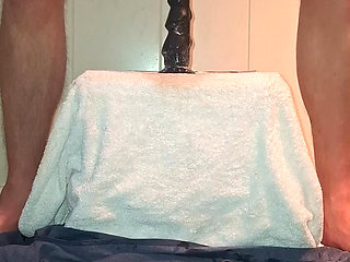 Solo gay anal play - huge dildo's and pissing orgasm