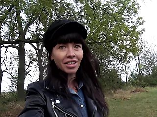 Sasha Colibri sucks firm cock and gets properly fucked in the woods