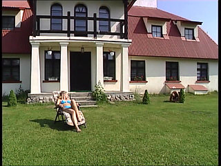 Blonde Horny Slut Suck a Big Dick of His Gardener