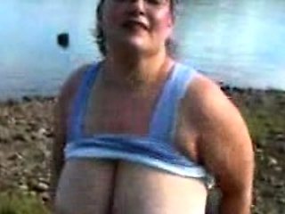 Hot brunette big boobs toying pink pussy