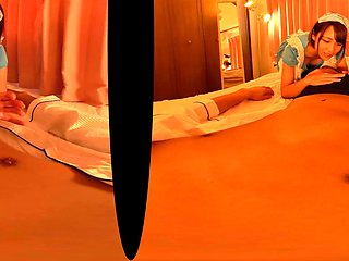 Bitch gives wam blowjob and handjob in pov scene