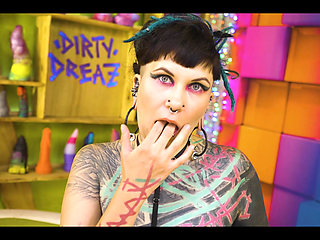 Goth Queen Teases Tiny Tits & Nipples Then Takes Rough Doggy, Dripping Facial Cumshot