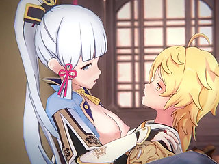 Genshin Impact - Ayaka and Aether Passionate Sex Scene - Sweet Moaning - 3D Hentai Animation