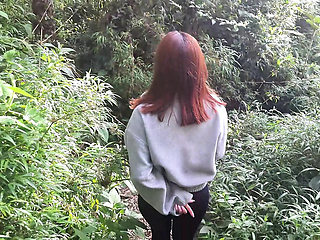 Abella Olsen My Horny Stepsister Outdoor Blowjob & Cumshot in Public