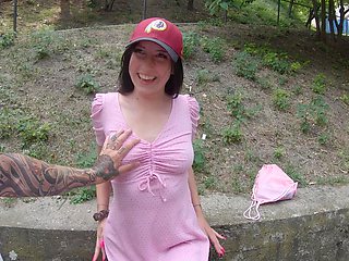 Brunette babe Bella Angel swallows Porno Dan's cock in a steamy POV scene