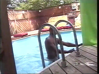 Black couple pussy licking big black cock sucking in the garden