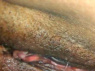 Cleaning up from her earlier bbc creampie