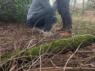 Real amateur Milf wife in the woods.