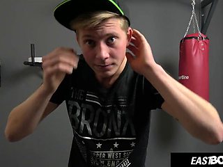 Blonde Czech Twink Jerks Huge Cock