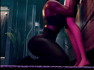 Tracer's Tight Hairy Pussy Gets Licked Until She Squirts All Over Pharah's Face