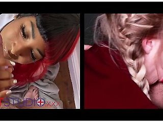 The Great British Blowjob Race - Round 2- Denali Dinklu Vs Kinky Blonde Gabie
