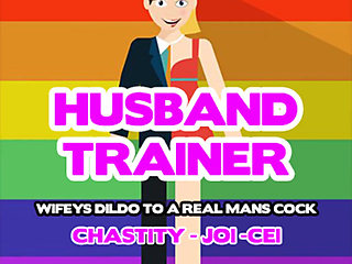 AUDIO ONLY- Husband trainer wifey's dildo to a real mans cock
