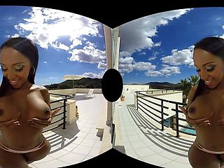 Ebony Summer: Blowjob, Cowgirl  Big Tits VR Porn