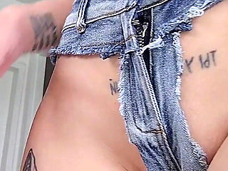 Super Tiny Sexy Shorts on Juicy Ass Tattooed Slut