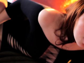 Redhead amateur GF blowjob with huge facial cumshot