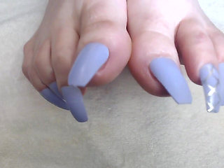 Lavender long long toenails wiggle wave
