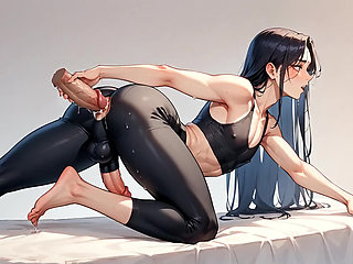 A Golden-haired Femboy Wearing a White Bikini Gets Down on All Fours on a White Bed Glazed in Nut Nectar - Hot XXX Porn!