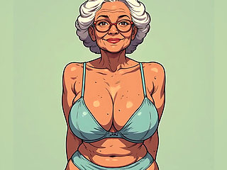 Sexy Curvy Matures Bra and Panty Art