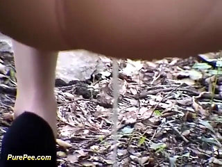 Kitten in outdoor pissing
