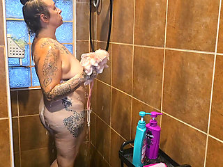 Jade in a Soapy Shower